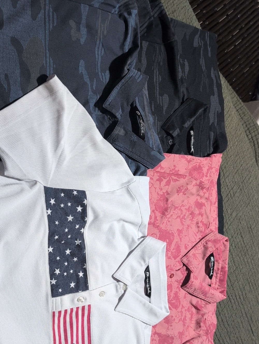 Men's Polo Shirt - White, Pink, Navy, Black Camo- Casual Golf & Polo Styles